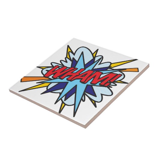 WHAM Fun Retro Comic Book Pop Art Tegeltje (Zijkant)