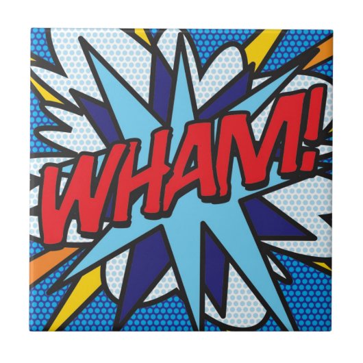WHAM Fun Retro Comic Book Pop Art Tegeltje (Voorkant)