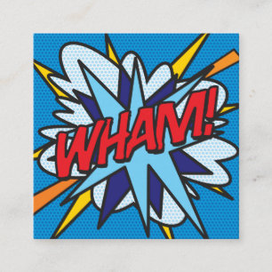 WHAM Fun Retro Comic Book Vierkante Visitekaartje