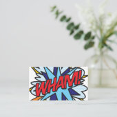 WHAM Fun Retro Comic Book Visitekaartje (Staand voorkant)