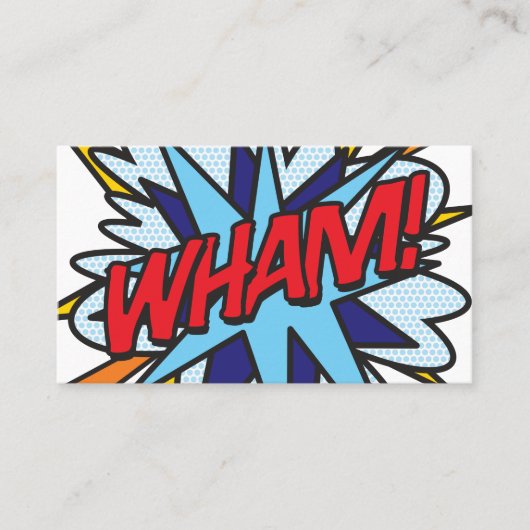 WHAM Fun Retro Comic Book Visitekaartje (Voorkant)