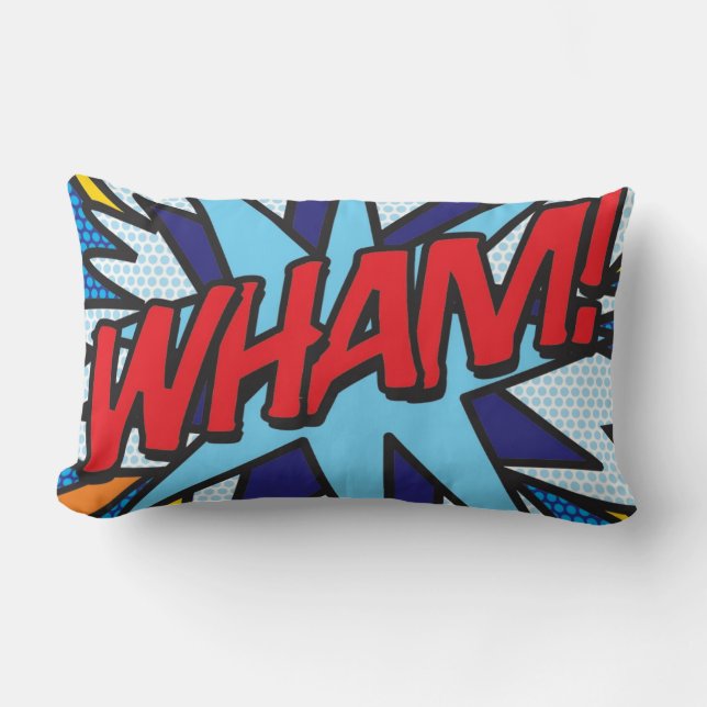 WHAM KA-POW Grappige Moderne Koele Comic Book Kussen (Voorkant)
