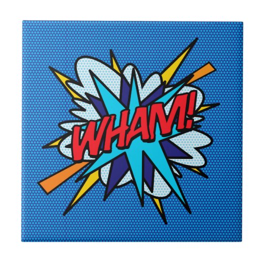 WHAM Leuk Retro Stripboek Pop Art Tegeltje (Voorkant)