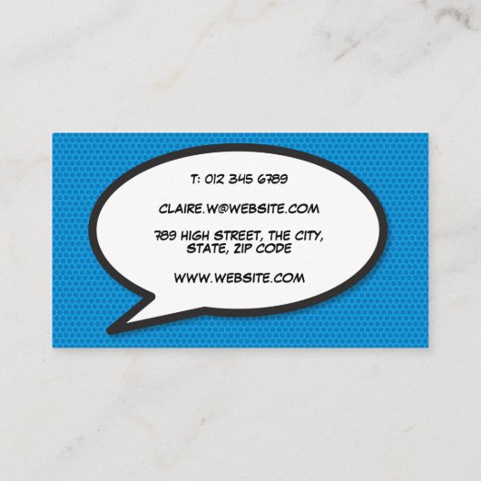 WHAM Leuk Retro Stripboek Visitekaartje (Achterkant)