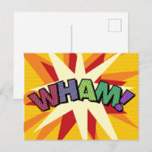 WHAM Leuke Retro Stripboek Pop Art Aankondigingskaart (Voorkant / Achterkant)