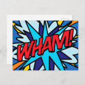 WHAM Leuke Retro Stripboek Pop Art Aankondigingskaart (Voorkant / Achterkant)