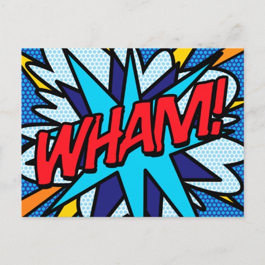 WHAM Leuke Retro Stripboek Pop Art Aankondigingskaart (Voorkant)