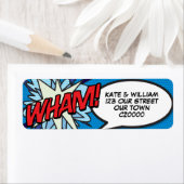 WHAM Leuke Retro Stripboek Pop Art Adres Etiket (Insitu)