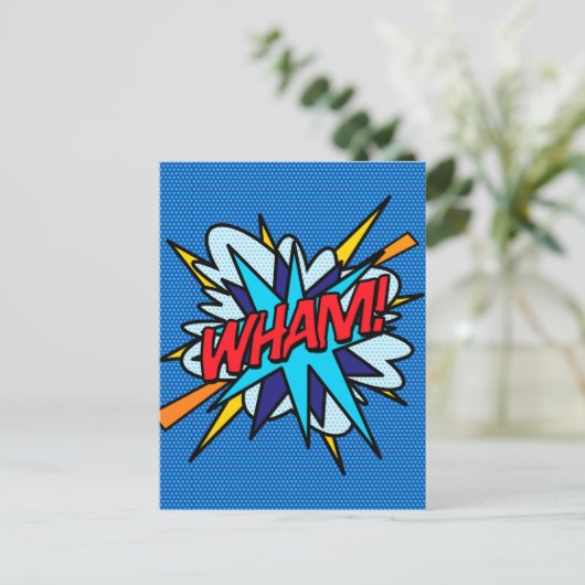 WHAM Leuke Retro Stripboek Pop Art Briefkaart (Staand voorkant)