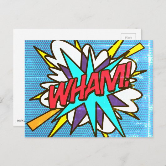 WHAM Leuke Retro Stripboek Pop Art Briefkaart (Voorkant / Achterkant)