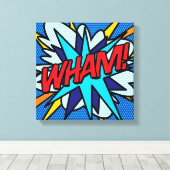 WHAM Leuke Retro Stripboek Pop Art Canvas Afdruk (Insitu (Houten vloer))