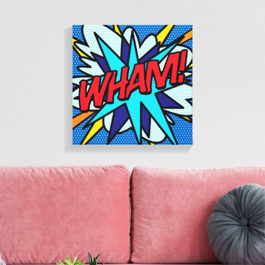 WHAM Leuke Retro Stripboek Pop Art Canvas Afdruk (Insitu (Woonkamer))