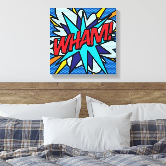 WHAM Leuke Retro Stripboek Pop Art Canvas Afdruk (Insitu (Slaapkamer))