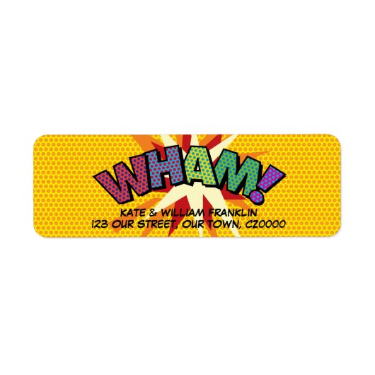 WHAM Leuke Retro Stripboek Pop Art Etiket (Voorkant)
