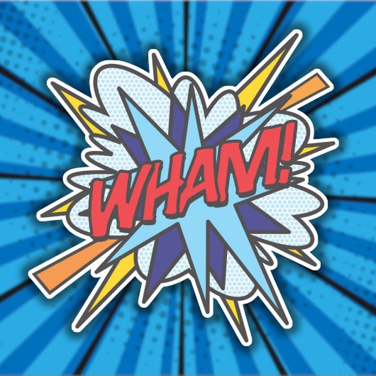 WHAM Leuke Retro Stripboek Pop Art Sticker