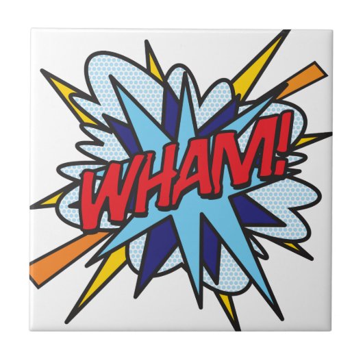 WHAM Leuke Retro Stripboek Pop Art Tegeltje (Voorkant)