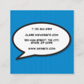 WHAM Plezierige Retro Stripboek Vierkante Visitekaartje (Achterkant)