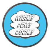 WHAM! POW! BOEM! Comic Book Geïnspireerd Hockey Pu Hockey Puck (Voorkant)