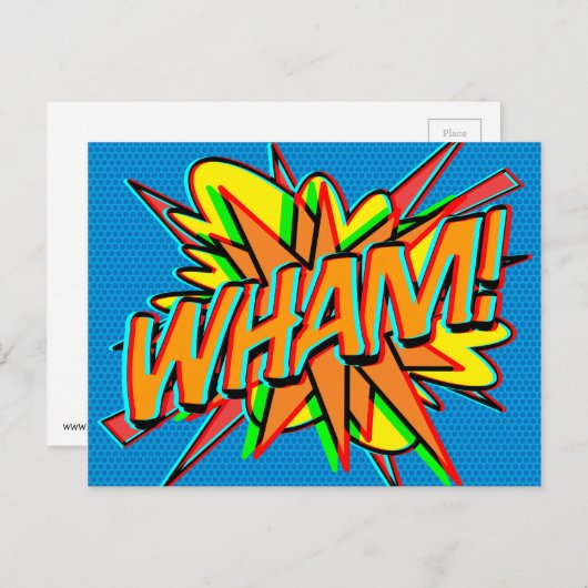 WHAM Pret Retro Stripboek Pop Art Briefkaart (Voorkant / Achterkant)