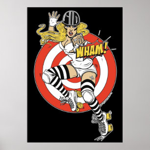 WHAM Roller Derby Comic pinup Poster
