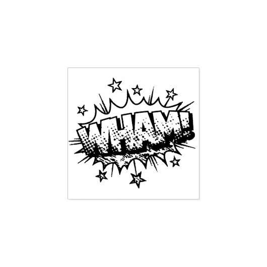 WHAM!  stripboek Steampunk Pop Rubberstempel (Afrduk)