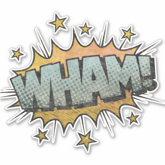 WHAM!  stripboek Steampunk Pop Sticker (Voorkant)