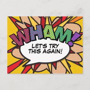 WHAM Uitgestelde Datumwijziging Comic Book Pop Art Briefkaart