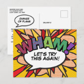 WHAM Uitgestelde Datumwijziging Comic Book Pop Art Briefkaart (Voorkant / Achterkant)