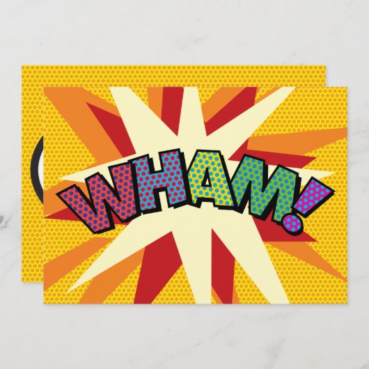 WHAM Uw Bericht Spraakballon Fun Retro Aankondiging (Voorkant / Achterkant)