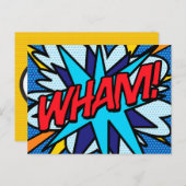 WHAM Uw Bericht Spraakballon Fun Retro Aankondigingskaart (Voorkant / Achterkant)