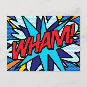WHAM Your Message Speech Bubble Fun Retro Aankondigingskaart