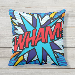 WHAM ZAP Fun Retro Comic Book Pop Art Buitenkussen