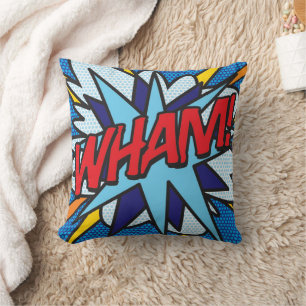 WHAM ZAP Fun Retro Comic Book Pop Art Kussen