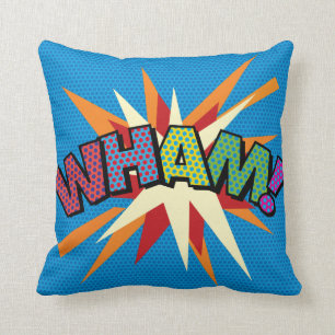 WHAM ZAP Funny Modern Cool Comic Book Pop Art Kussen