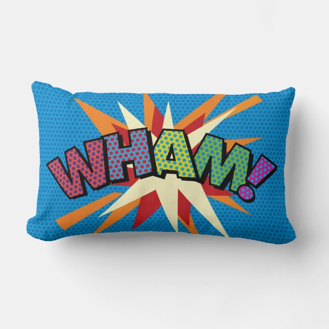 WHAM ZAP Grappige Moderne Koele Comic Book Pop Art Kussen (Voorkant)