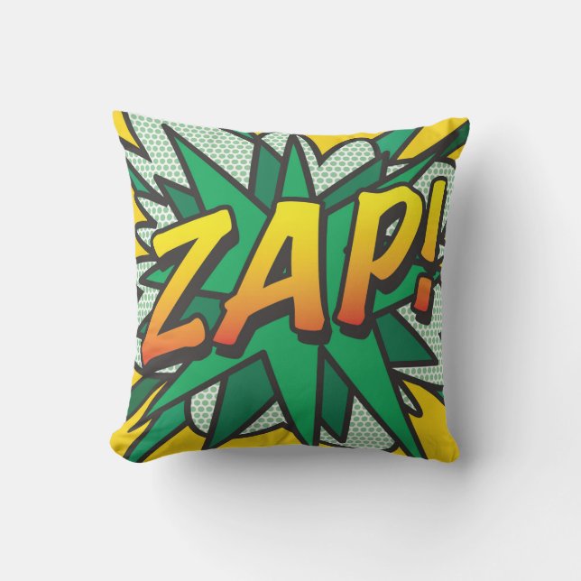 WHAM ZAP Leuke Retro Stripboek Pop Art Buitenkussen (Voorkant)