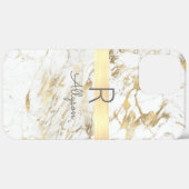 Whand Gold Marble Gold Bar, DIY Grey Name Monogram Case-Mate iPhone Case (Achterkant (horizontaal))