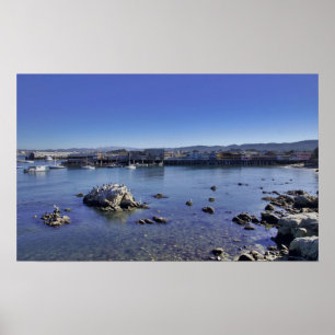 Wharf Monterey Print van de oude visser