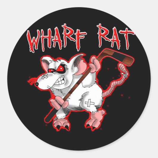 Wharf Rat Cartoon Mascot Ronde Sticker (Voorkant)