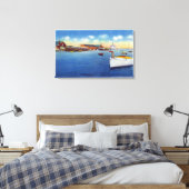 Wharf Scene die het scheepvaartschip toont Canvas Afdruk (Insitu (Slaapkamer))