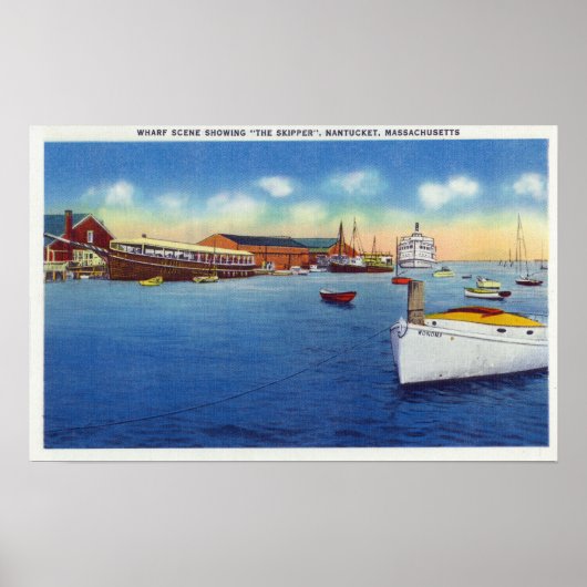Wharf Scene die het scheepvaartschip toont Poster (Voorkant)
