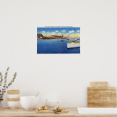 Wharf Scene die het scheepvaartschip toont Poster (Keuken)