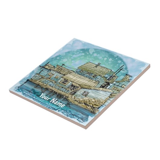 Wharf Scene  Tegeltje (Zijkant)