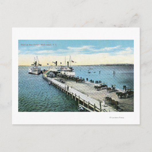 Wharf-Uitzicht in de New Harbour Briefkaart (Voorkant)