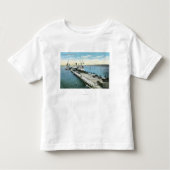 Wharf-Uitzicht in de New Harbour Kinder Shirts (Voorkant)