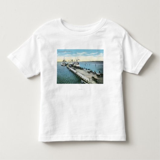 Wharf-Uitzicht in de New Harbour Kinder Shirts (Voorkant)