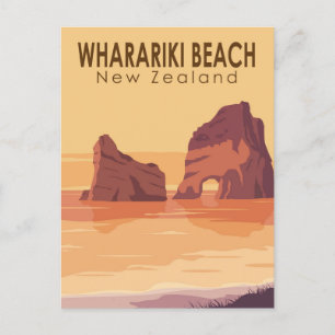 Whariki Beach New Zealand Travel  Art Briefkaart