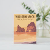 Whariki Beach New Zealand Travel  Art Briefkaart (Staand voorkant)