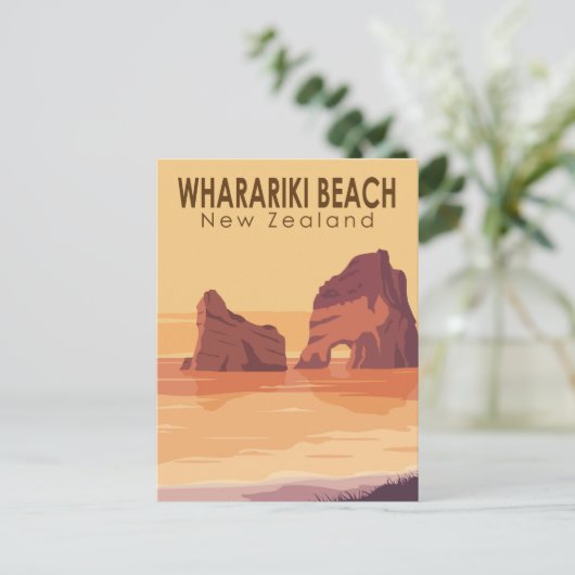 Whariki Beach New Zealand Travel  Art Briefkaart (Staand voorkant)