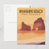Whariki Beach New Zealand Travel  Art Briefkaart (Voorkant / Achterkant)